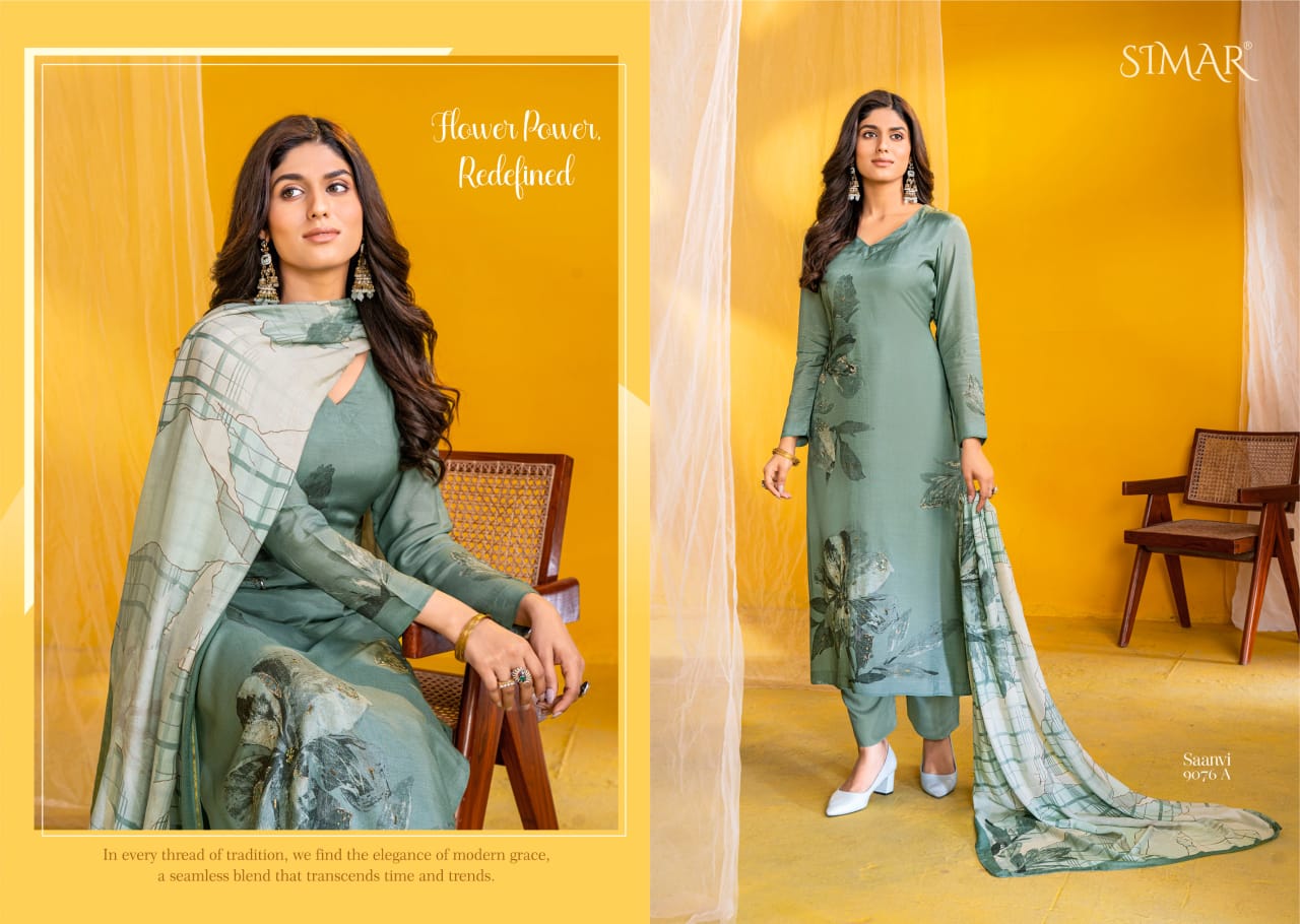 Saanvi By Glossy Viscose Digital Printed Dress Material Orders In India